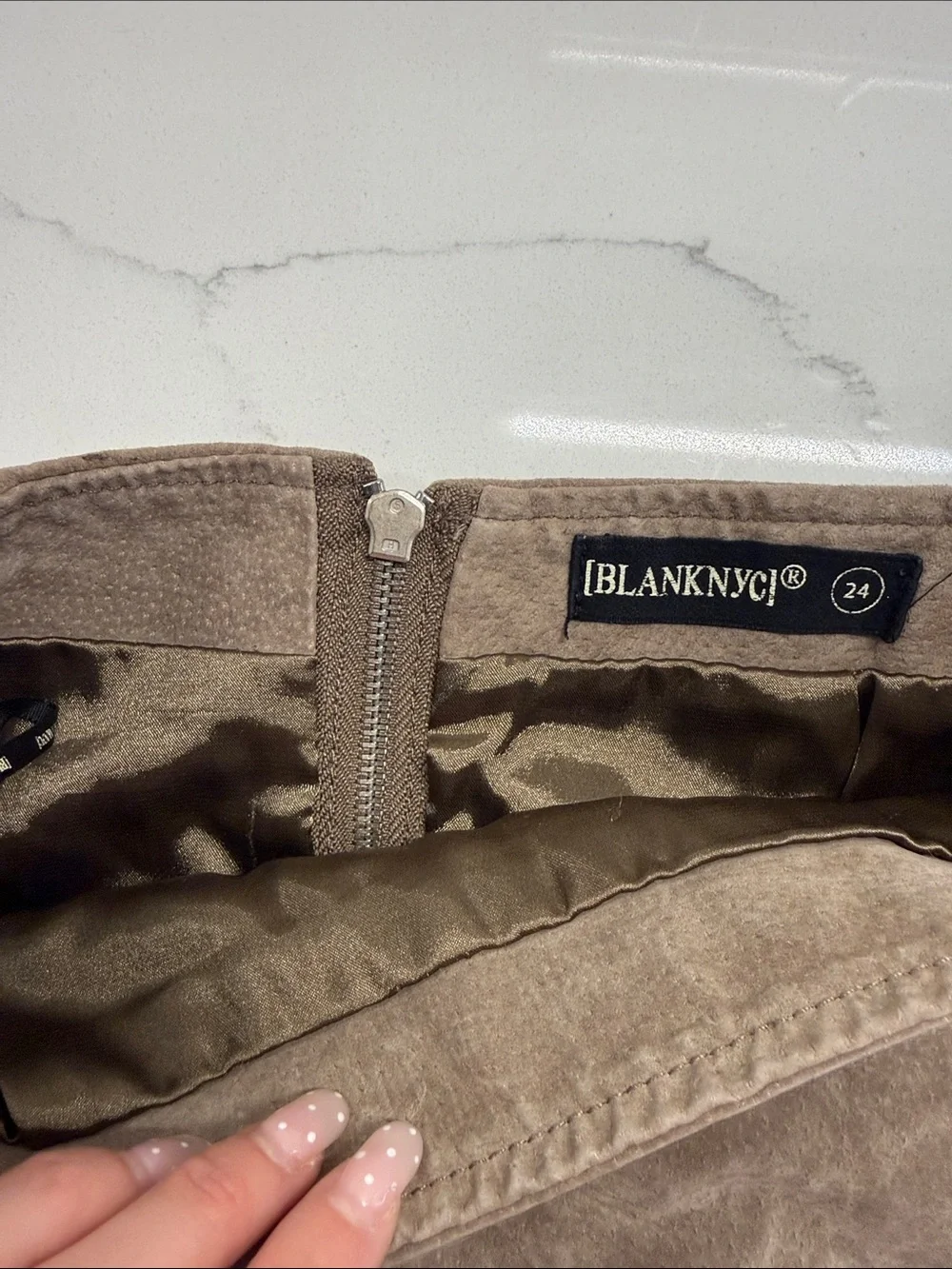 BLANK NYC Taupe Suede Mini Skirt - Women